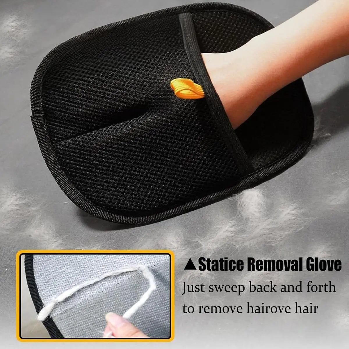2025 Upgraded Electrostatic Pet Hair Cleaner Glove - Easy to Wear, Breathable Mesh Fabric, Elasticized Wrist Cuff Fur Removal Tool for Furniture, Reusable Alternative to Small & Large Animal Hair Mitts & Rollers