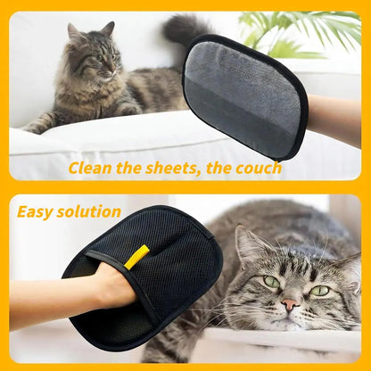 2025 Upgraded Electrostatic Pet Hair Cleaner Glove - Easy to Wear, Breathable Mesh Fabric, Elasticized Wrist Cuff Fur Removal Tool for Furniture, Reusable Alternative to Small & Large Animal Hair Mitts & Rollers